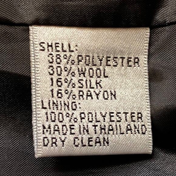 Vintage Talbots Houndstooth Plaid Blazer Black Wool Jacket 12P Preppy Academia - Picture 4 of 15